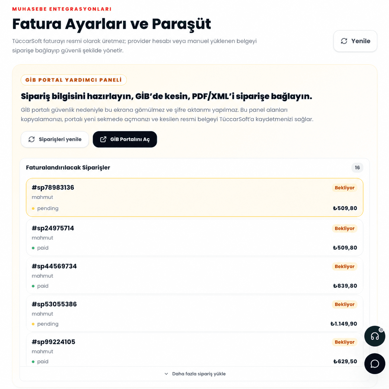 TüccarSoft CRM ve satış takip paneli önizlemesi