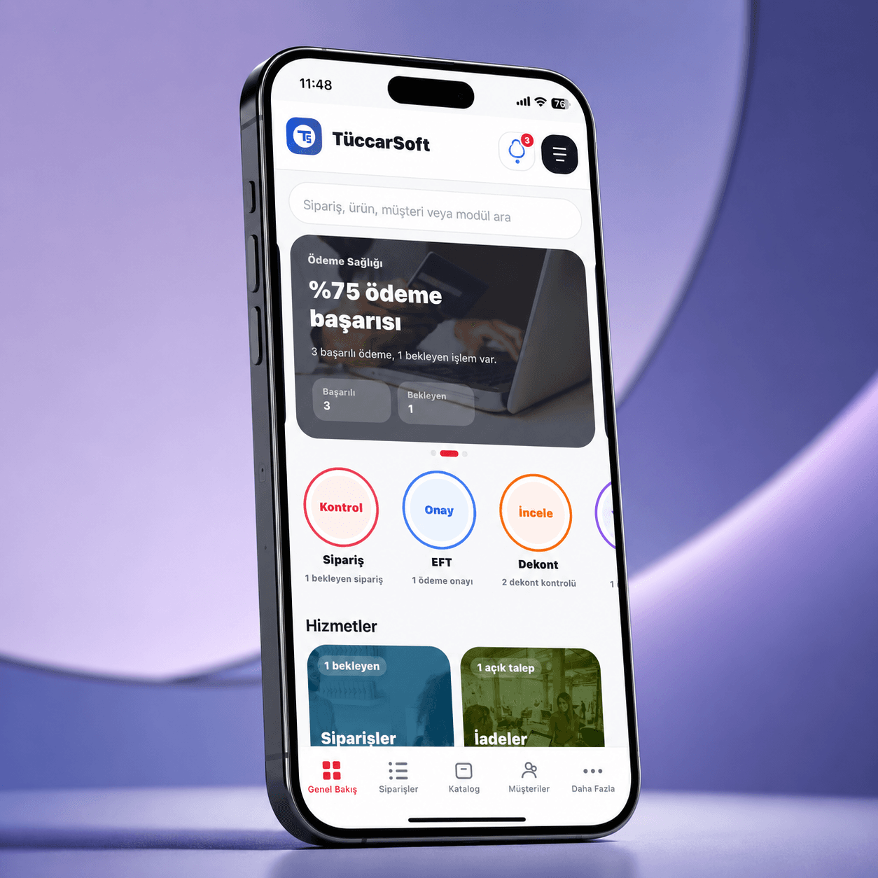 TüccarSoft mobil uygulama önizlemesi